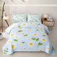 thumbnail image 2 of Erosebridal Blue Daisy Floral Twin Quilt Set for Girls, Green Leaf Print Twin Coverlet Set, 2 Pieces, 2 of 7