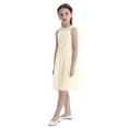 thumbnail image 4 of Aislor Kids Sleeveless Princess Lace Wedding Bridesmaid Rhinestone Chiffon Flower Girls Dress Elegant Gown Beige 16, 4 of 7