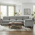thumbnail image 6 of Bonzy Home Convertible Sectional Sofa, L‑Shaped Couch, Ultra‑Comfort Seating – Configurable for Living Room & Family Room; Gray, 6 of 7