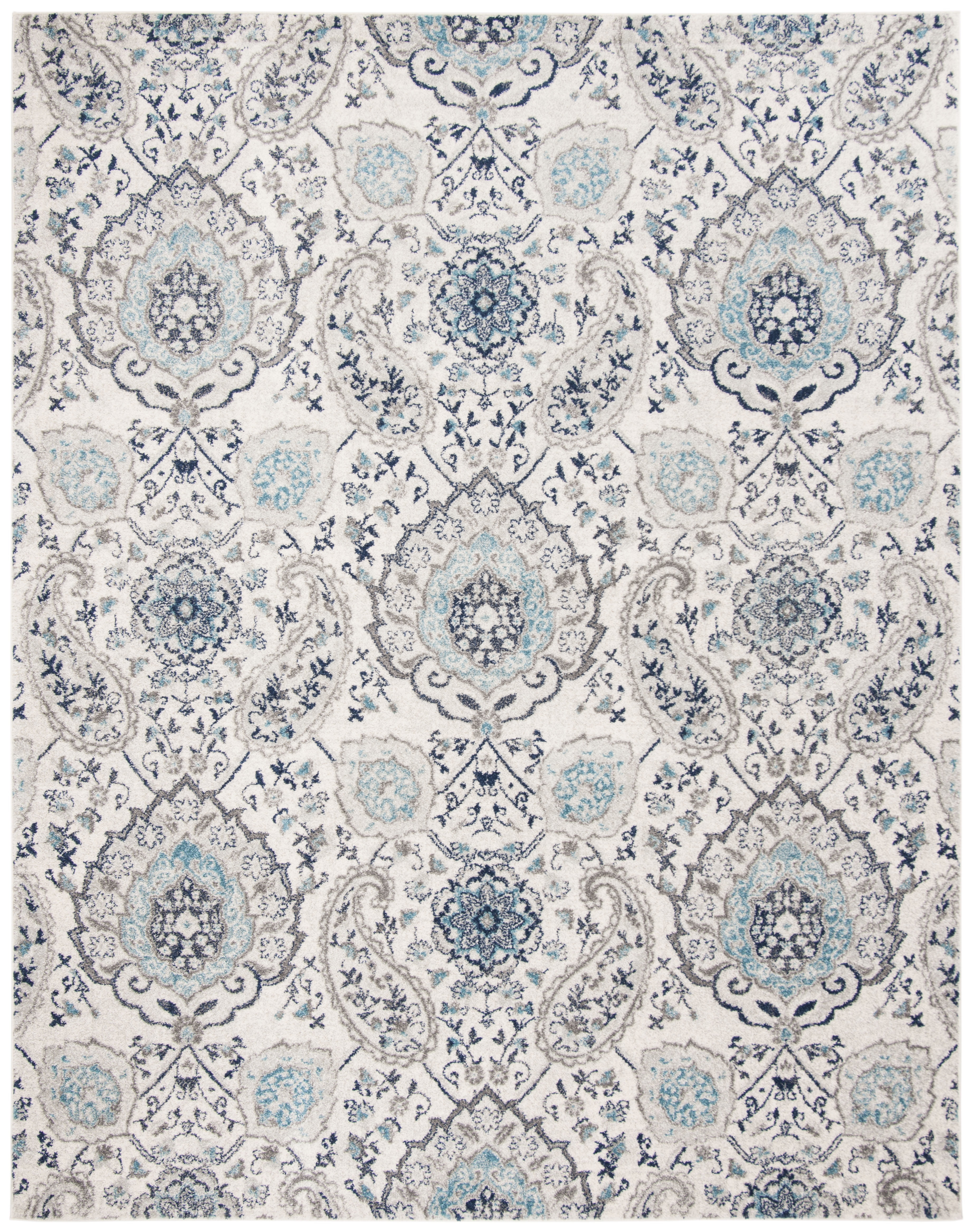 SAFAVIEH Madison Hope Floral Paisley Area Rug, Cream/Light Grey, 10' x 14'