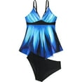 thumbnail image 5 of Viluyesy Womens Plus Size Swimsuits with Shorts, Loose Fit V Neck Prints Adjustable Strap Bathing Suits 2-Piece Dark Blue 4XL, 5 of 8