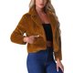 thumbnail image 4 of CHAQUETA CORTA DE PIEL SINTÉTICA SUELTA DE MODA INSPIRADORA PARA MUJERES EN INVIERNO M Marrón, 4 of 6