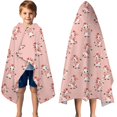 thumbnail image 3 of Pink Cow Heart Pattern Hooded Bath Towel，50"x30" for Ages 3 To 12 Kids, Quick Dry Lightweight Soft Microfiber Hood Beach Towel Cover Up for Kids, 3 of 7