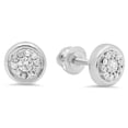 thumbnail image 1 of 0.20 Carat (Ctw) 18K White Gold Round White Diamond Ladies Cluster Stud Earrings 1/4 CT, 1 of 1
