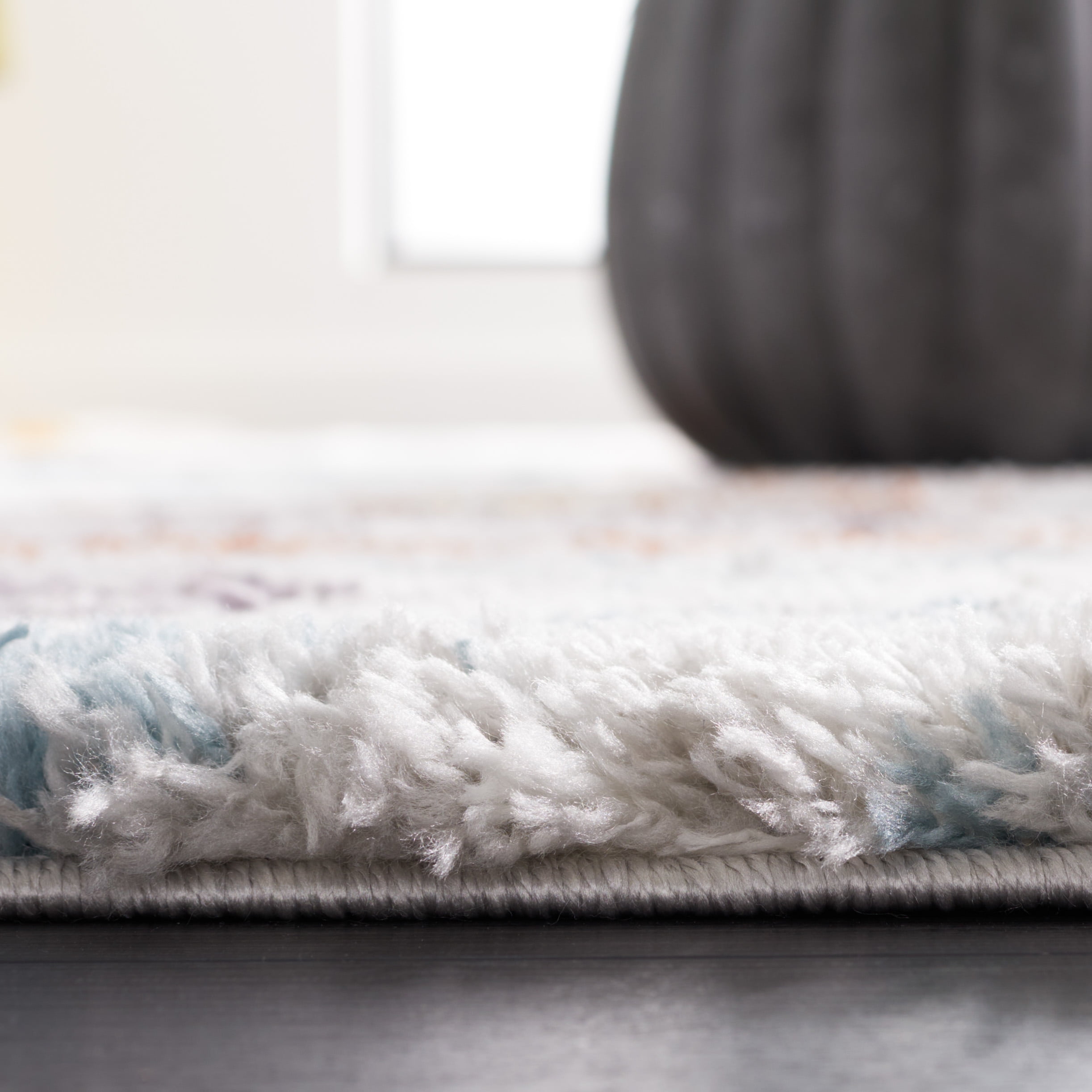 SAFAVIEH Berber Shag Maurice Abstract Runner Rug, Blue Rust/Ivory, 2'3" x 10'