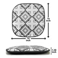 thumbnail image 6 of Abstract Chair Seating Cushion, Squares and Bold Streaks Pattern in a Monochromatic Design, Soft Seat Pads for Office with Anti-slip Backing, 16"x16", Charcoal Grey and White, by Ambesonne, 6 of 6