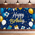 thumbnail image 5 of Blue Yellow Happy Birthday Banner with Balloons Party Supplies Decorations Backdrop Background for Birthday Party Celebration Photography Props Event Decor, 5 of 7