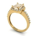 thumbnail image 2 of 1.92 ct Emerald Cut Natural Morganite with Simulated Diamond Halo Accents 18K Yellow Gold Womens Engagement Ring, 2 of 5