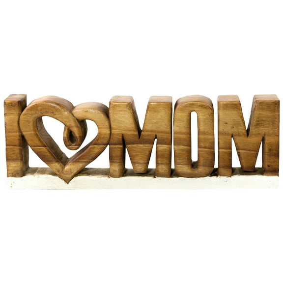 Decozen Home Decor Gifts for Mom – Acacia Wood Figurine, Mother’s Day Gift Ideas, Mom Birthday Gifts, Home Decor, Thoughtful Gifts for Mom, 1.5"D x 15"W x 5"H