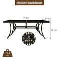 thumbnail image 4 of Boyel Living 72"x42" Outdoor Cast Aluminum Rectangle Dining Table, 28in Height Rectangular Balcony Table with 2.36" Umbrella Hole for Patio Furniture Garden Deck Backyard, 4 of 7