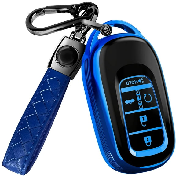 for 2025 Honda Pilot Key Fob Cover and Leather Keychain - for Honda Accord, Civic, CR-V, HR-V - 2022-2025 TPU Key Case - Keyfob Cover Civic, CR-V, HR-V - 2022-2025 TPU