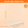 thumbnail image 3 of 3 Pack Acrylic Sign Holder 8.5 x 11 Inches, Clear Menu Stand, Vertical Flyer Display, Table Paper Holder, Desk Brochure, Plastic Sign Display for Restaurants, Office, Store, 3 of 7