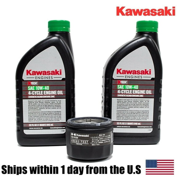 Genuine OEM Kawasaki Engine Oil Change Kit 99969-6296 49065-7007 10W40- 4 Cycle