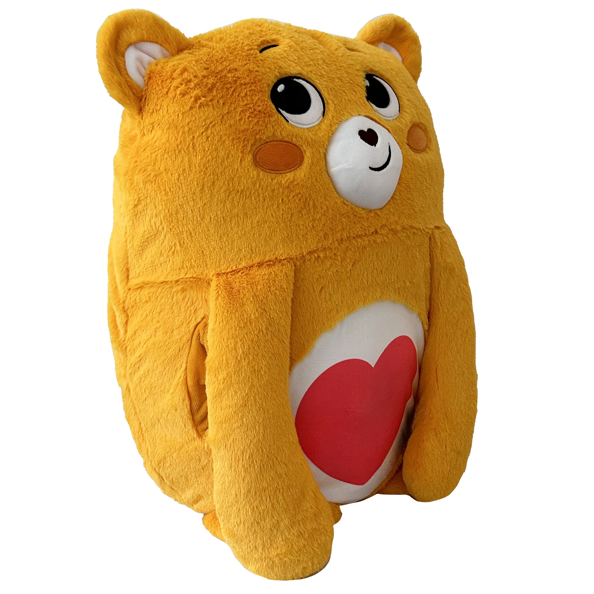 Happy Nappers: Care Bears Pillow Pocket Pal - Tenderheart Bear - Plush Character Pillow Case, Animal Cover w/ Weighted Paws, Huggable Companion, Kids