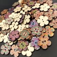 thumbnail image 4 of 100pcs Mixed Random 2 Holes Flower Painting Wooden Buttons 20mm for Color 1, 4 of 8