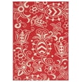 thumbnail image 2 of SAFAVIEH Beach House Robynne Botanical Indoor/Outdoor Area Rug, Red/Beige, 5'3" x 7'6", 2 of 10