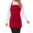 Red, variant on Ifivky Cotton Cooking Apron for Women with 3 Large Pockets, Adjustable Chef Bib Aprons for Men, Short Solid Kitchen Work Apron for Bbq, Red