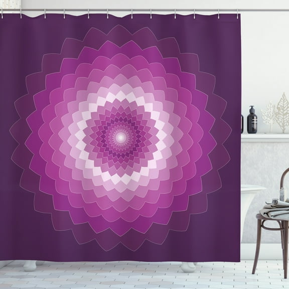 Ambesonne Purple Shower Curtain, Optical Carnation, 69"Wx75"L, Purple Magenta White