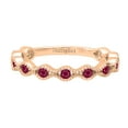 thumbnail image 2 of Dazzlingrock Collection Round Ruby 11 Stone Stackable Wave Band Ring for Women (Color Red, Clarity Highly Included) in 14K Rose Gold, Size 5, 2 of 4