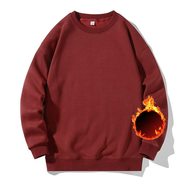 Styesk Sweatshirts for Men Cotton Crewneck Pullover Sweatshirts Solid Color Oversized Sweatshirt Soft Comfy Fleece Thick Casual Loose Pullover Sweatshirt