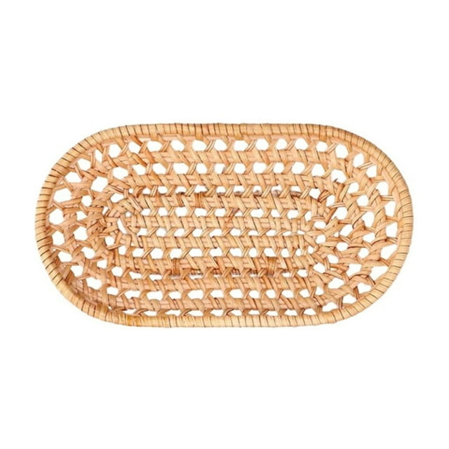 Under 10 Fruit Plate Rattan Bread Baskets Handmade Woven Fruit Baskets Stackable Tabletop Food Vegetables Serving Storage Display Basket