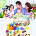 thumbnail image 4 of TOPRenddon 12-Piece Prefilled Easter Eggs with Pull-Back Construction Vehicles/Dinosaurs - Toddler-Safe Surprise Hunt Toys for Easter Basket Stuffers & Classroom Prizes (2.5" Eggs), 4 of 7
