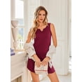 thumbnail image 4 of Ekouaer Nightgowns for Women 2 Pack Tank Night Gown Sleeveless Sleep Shirt V Neck Chemise Soft Night Shirt Ladies Sleep Dress, 4 of 6