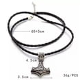 thumbnail image 5 of Myth THOR'S HAMMER Norse Magick Mjolnir Viking Pendant Leather Cord Necklace, 5 of 8