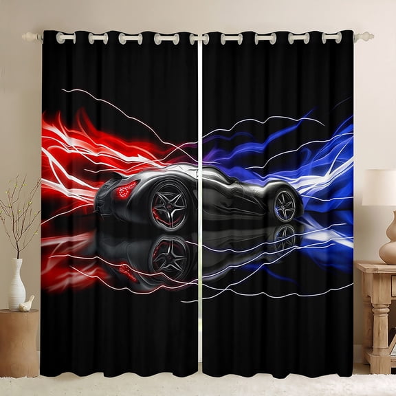 Castle Fairy Black Car Black Out Curtains,Extreme Sport Curtains Pack of 2 (42x63 Each)