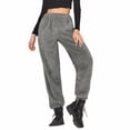 thumbnail image 2 of Douhoow Women Trousers Fall Winter Warm Soft Fleece Flannel Pants Casual High Waist Pencil Pants, 2 of 9