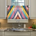 thumbnail image 2 of Yayeee Kitchen Curtains Tier Pair Light Filtering 27"x36" Rod Pocket Short Cafe Window Panel, Color Striped, 2 of 7
