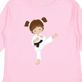 thumbnail image 4 of Inktastic Karate Girl, Cute Girl, Brown Hair, Black Belt Girls Long Sleeve Toddler T-Shirt, 4 of 5