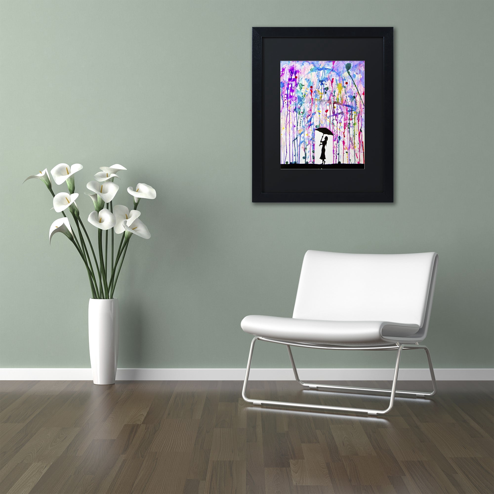 Trademark Fine Art 'Deluge' Canvas Art by Marc Allante, Black Matte, Black Frame