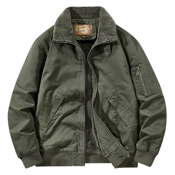 Men's Casual Jacket Warm Long Sleeve Stand Collar Loose Fit Outdoor Comfortable Lightweight Stylish Top Coat for Autumn Winter