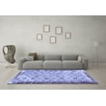 thumbnail image 3 of Ahgly Company Machine Washable Indoor Square Abstract Blue Contemporary Area Rugs, 3' Square, 3 of 4