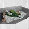 thumbnail image 5 of Reptile Soft Flannel Fleece Blanket, Grumpy Alligator Has a Word Gator Crocodile Humor Wild Life Safari Aquatic, Cozy Plush for Indoor and Outdoor Use, 50" x 60", Green Orange White, by Ambesonne, 5 of 5