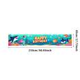 thumbnail image 1 of Happy Birthday Ocean Theme Backdrop for Kids Party Celebration Event Decor Banner Underwater Scene Colorful Fish Shark Décor Background, 1 of 5