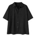 thumbnail image 4 of Vetsdori Mens Fashion Shirts Plain Collared Button Work Lightweight Black Short Sleeve Crew Neck T-Shirts for Men, 4 of 6