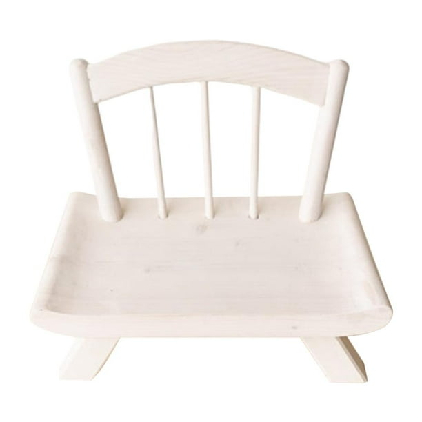 Silla de madera para fotografía, accesorios de decoración para el hogar, multifuncional, color blanco.