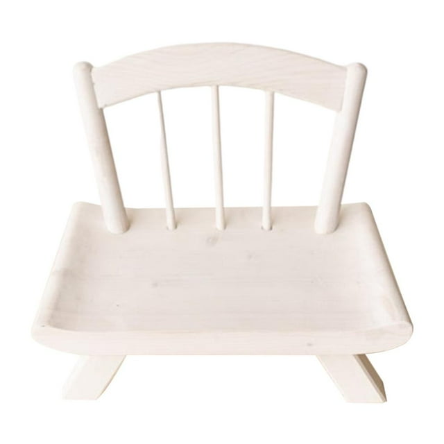 Silla de bebé de madera para fotografía, equipo multifuncional para escenarios. blanco