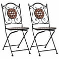 thumbnail image 1 of vidaXL Mosaic Bistro Chairs 2 pcs Brown Ceramic, 1 of 5