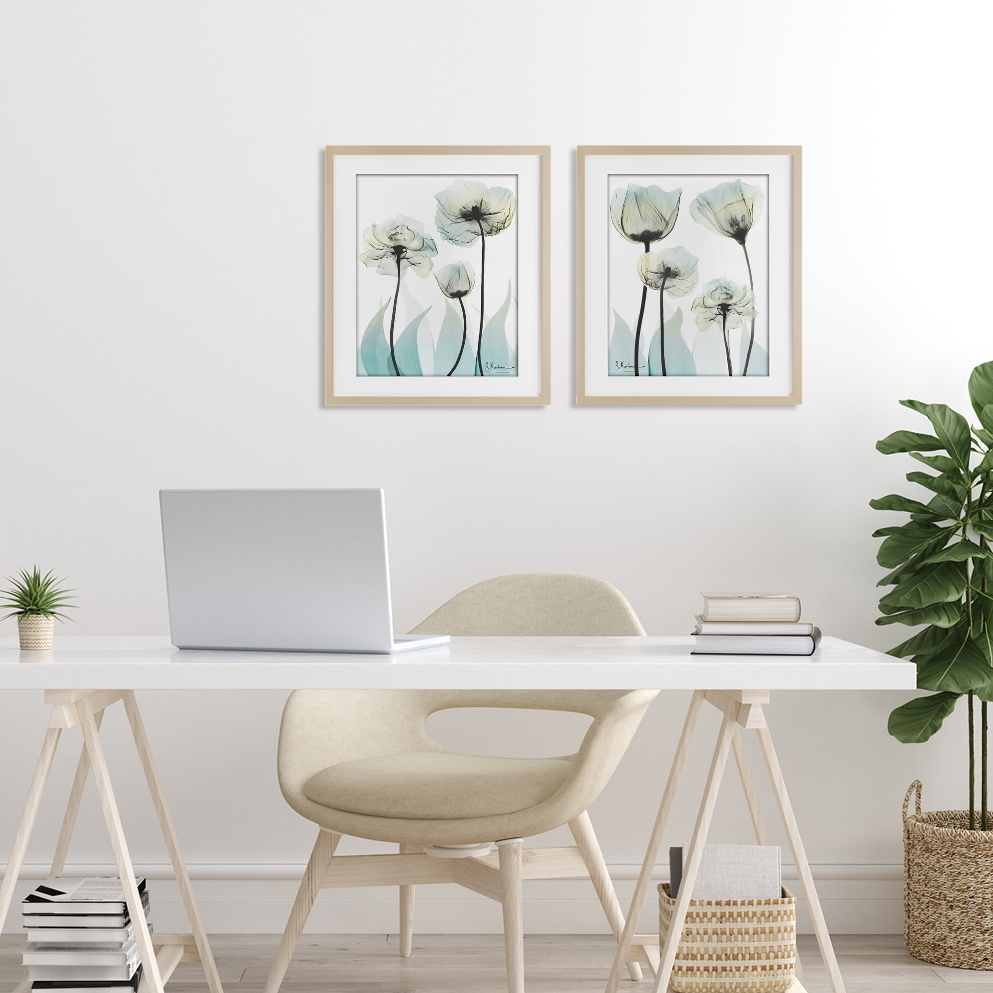 Stupell Industries Luxury Of Creation Flowers 2 Piece Birch Framed Print Under Glass Set, design by Albert Koetsier