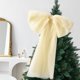 thumbnail image 5 of Decoración de lazo de terciopelo para árbol de Navidad 75cm | Adorno de cinta de felpa roja de gran tamaño | Decoración de pared para ventana colgante | Pliegue de memoria que no se desvanece, 5 of 6