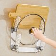 thumbnail image 4 of YIMWNYI Kitchen Shelves Wall Mounted Pot Lid Holder, Space Saving Storage Rack, Multifunctional Kitchen Organizer, Draining Design for Lids and Cutting Boards, Easy No Drill Installation, 4 of 6