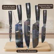 5 Piece Chef Knife Set Japanese Kitchen Knives, High Carbon Stainless Steel Blades
