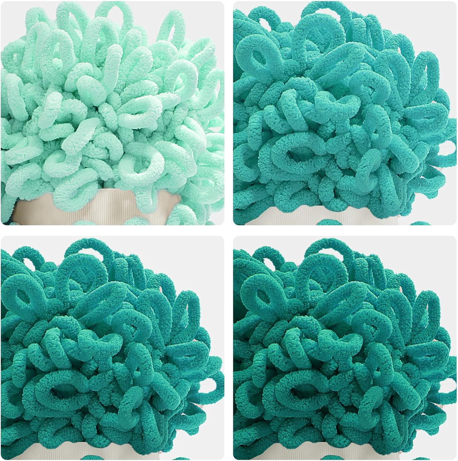 12 Pack (9.8 yds,3.5 oz Each Skein) Bulky Mixed Color Loop Yarn for Finger Knitting Soft,Off The Hook Loop Yarn,No-Needle Craft Chenille Yarn for Crocheting,Purple Gradient Hand-Knitting Yarn