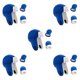 thumbnail image 3 of Jumpingount Sombrero para niños pequeños Cómodos mitones de lana de algodón Buena elasticidad Forrado con vellón Guantes de invierno a prueba Azul zafiro 5piezas, 3 of 6