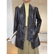 thumbnail image 2 of Chaqueta de piel auténtica con cordones para mujer, abrigo de piel de oveja de longitud media con diseño de patchwork y estampado de tendencia primavera-otoño 2024, 2 of 5