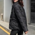 thumbnail image 5 of Hueook Womens Fleece Jacket Womens Coats and Jackets Women's Casual Colored Long-sleeved Capless Jacket Black XL, 5 of 6