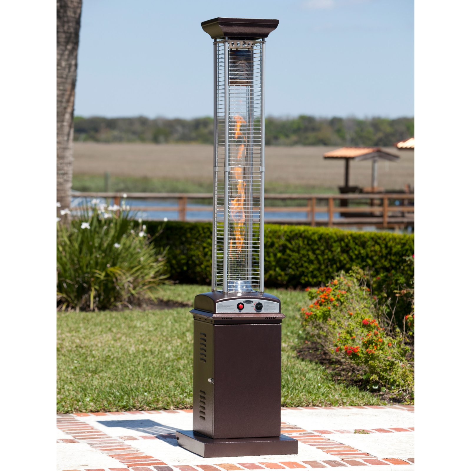 Calentador Torre Calenton Propano Patio Jardin Con Ruedas Auto Apagado